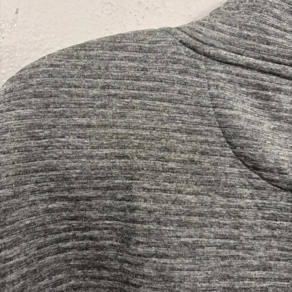 J Crew Authentic Fleece Quarter Snap Sweater Gray/Black Mens XXL Quilted Preppy